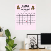 Calendrier de la date d'échéance avec affiche d'ou (Bureau à domicile)