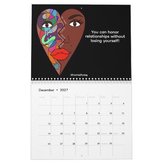 Calendrier De la Douleur à la Peinture 2026 (Dec 2027)