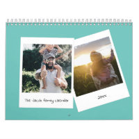 Calendrier de la famille de photos instantanées