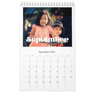 Calendrier de la famille de script vintage rétro 2