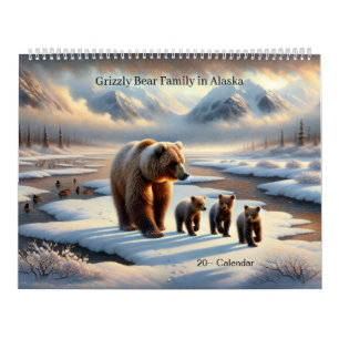 Calendrier de la faune de l'Alaska Ourse grise Mèr