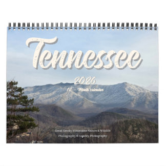 Calendrier de la faune du Tennessee 2026 - 12 mois
