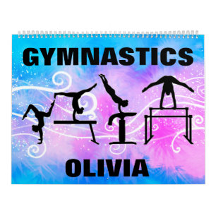 Calendrier de la gymnastique bleu violet blanc