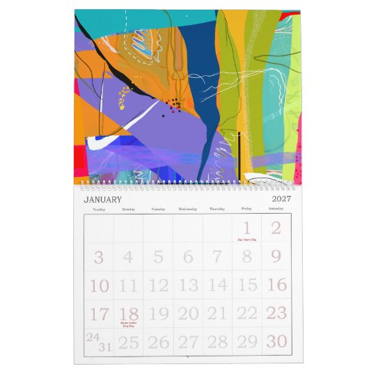 Calendrier de la nature Abstraite (Jan 2027)