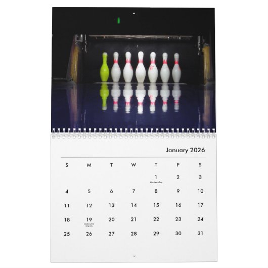 Calendrier de la paroi de Bowling (Jan 2026)