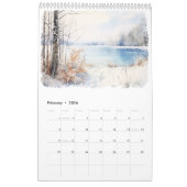 Calendrier de la paroi d'oblat saisonnier aquarell (Feb 2026)