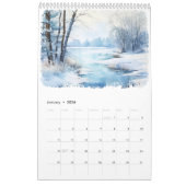 Calendrier de la paroi d'oblat saisonnier aquarell (Jan 2026)