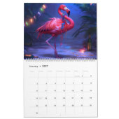 Calendrier de la paroi du Flamant rose 2026 (Jan 2027)