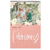 Calendrier de la photo florale d'aquarelle moderne (Feb 2026)