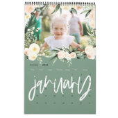 Calendrier de la photo florale d'aquarelle moderne (Jan 2026)