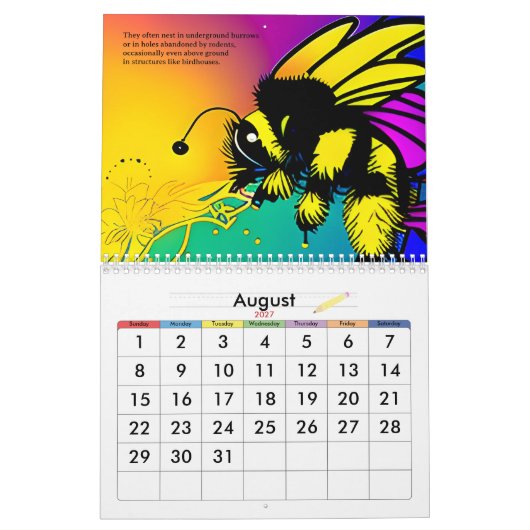 Calendrier de la table des abeilles occupées (Aug 2027)