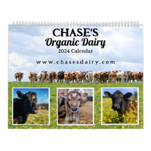 Calendrier de la vache de la laiterie biologique d