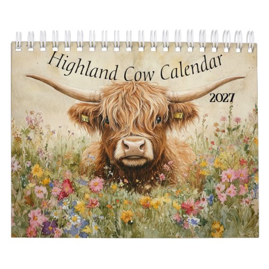 Calendrier de la vache des Highlands 2027 (Protection)