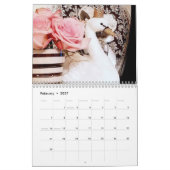 Calendrier de l'année 2026 - Douze Mois en ROSE (Feb 2027)