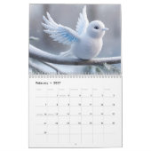 Calendrier de l'année 2027 avec oiseaux Calendrier (Feb 2027)