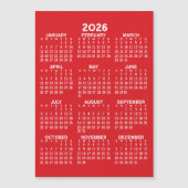 Calendrier de l'année complète Carte magnétique ro (Devant)