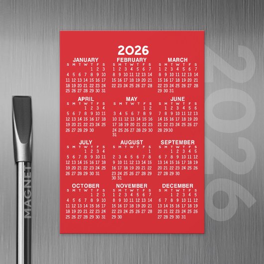 Calendrier de l'année complète Carte magnétique ro
