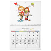 Calendrier de l'année scolaire Orange pour les enf (Jan 2026)