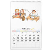 Calendrier de l'année scolaire Orange Single Page (Feb 2027)