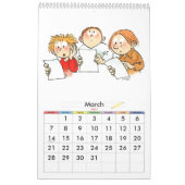 Calendrier de l'année scolaire Orange Single Page (Mar 2027)
