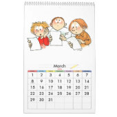 Calendrier de l'année scolaire Orange Single Page (Mar 2026)