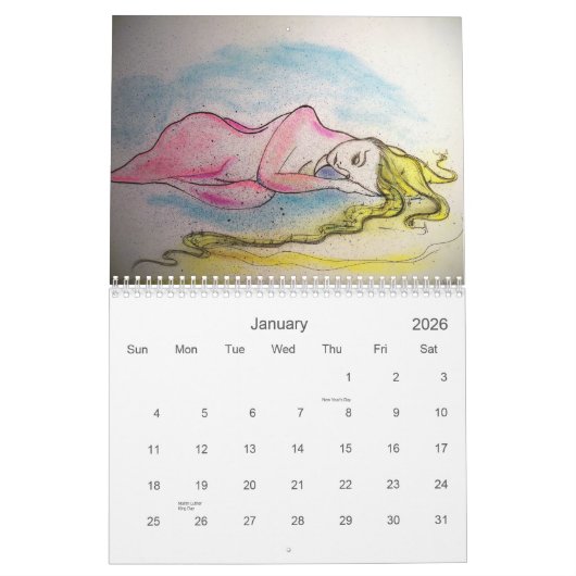 Calendrier "de l'artiste peu intellectuel (Jan 2026)