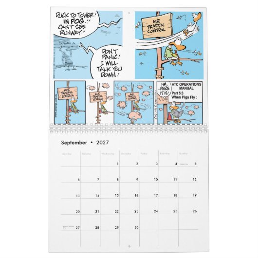 Calendrier de l'aviation de dessin pilote (Sep 2027)