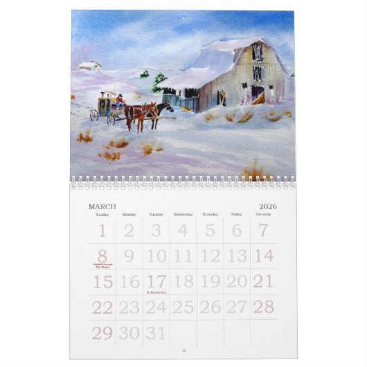 Calendrier de l'étable (Mar 2026)