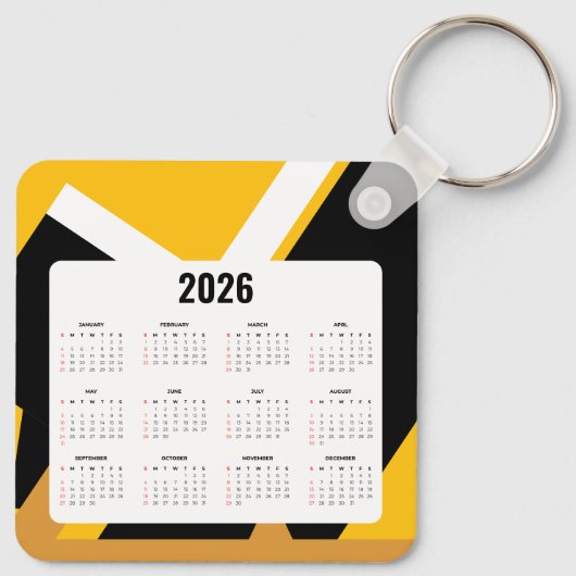 Calendrier de l'immobilier porte-clés 2026 | Noir (Dos)