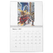 Calendrier de Londres dans Watercolor 2021 (Feb 2027)