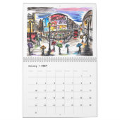 Calendrier de Londres dans Watercolor 2021 (Jan 2027)