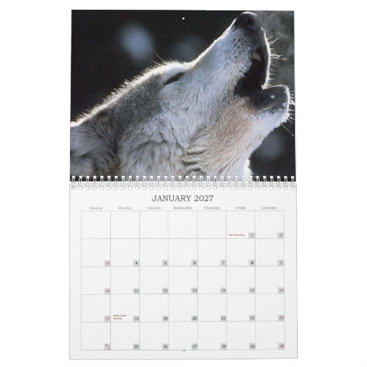 Calendrier de loups (Jan 2027)