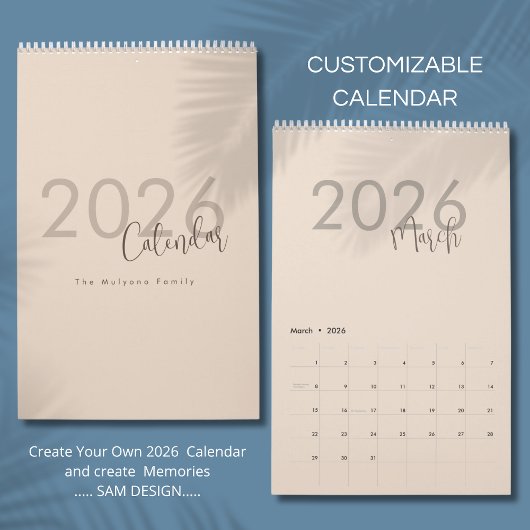Calendrier de Luxe Simple Design