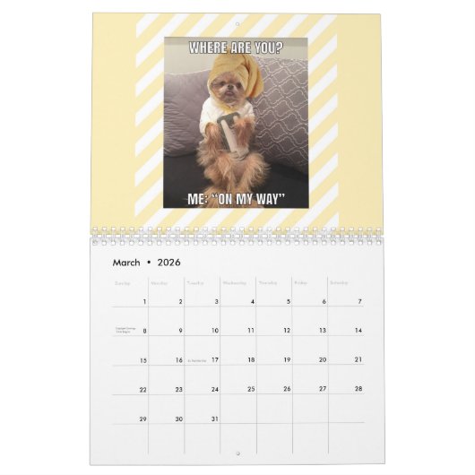 Calendrier de M. Monks 2019 (Mar 2026)