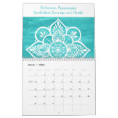 Calendrier de Mandala avec des pierres d'origine m (Mar 2026)