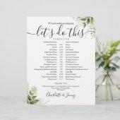 Calendrier de mariage avec feuilles de verdure Scr (Debout devant)