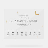 Calendrier de Mariage Céleste Élégant Minimal Bien (Recto)