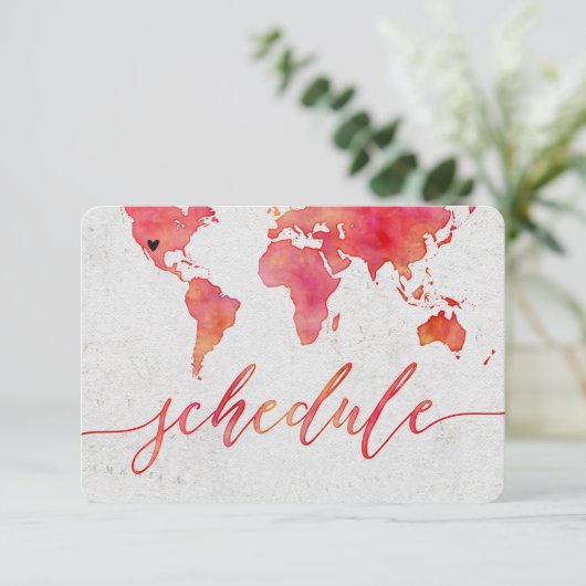 Calendrier de mariage de destination avec carte du (Debout devant)