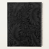 Calendrier de monogramme de script floral or noir (Dos)
