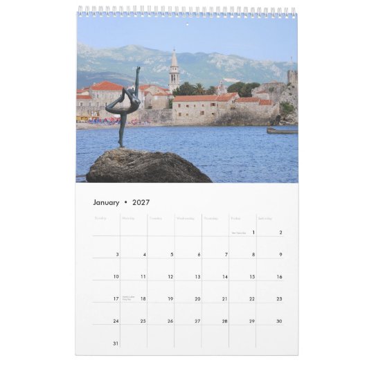 Calendrier de Monténégro 2012 (Jan 2027)