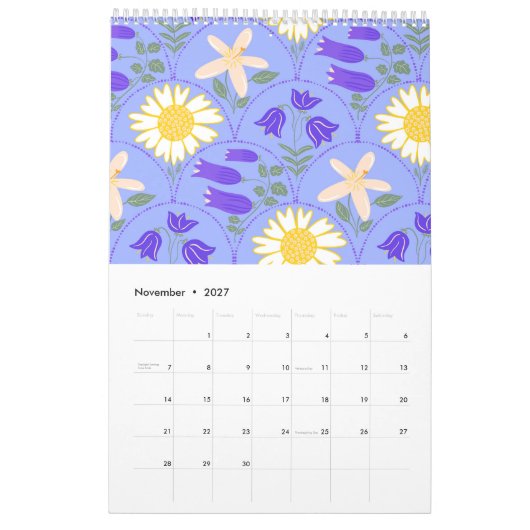 Calendrier de motifs botaniques grecs et scènes de (Nov 2027)
