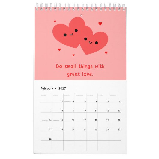 Calendrier de motivation Kawaii affirmations posit (Feb 2027)