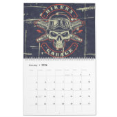 Calendrier de moto Retro Grunge 2024 (Jan 2026)