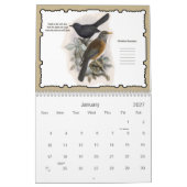 Calendrier de mur d'oiseaux 2021 Feathered Friends (Jan 2027)
