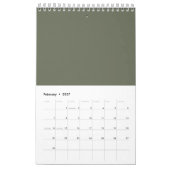 Calendrier de mur personnalisé Moss Green (Feb 2027)