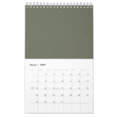 Calendrier de mur personnalisé Moss Green (Mar 2027)