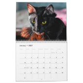 Calendrier de mur photo des chats noirs (Jan 2027)