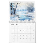 Calendrier de mur saisonnier aquarelle (Jan 2027)