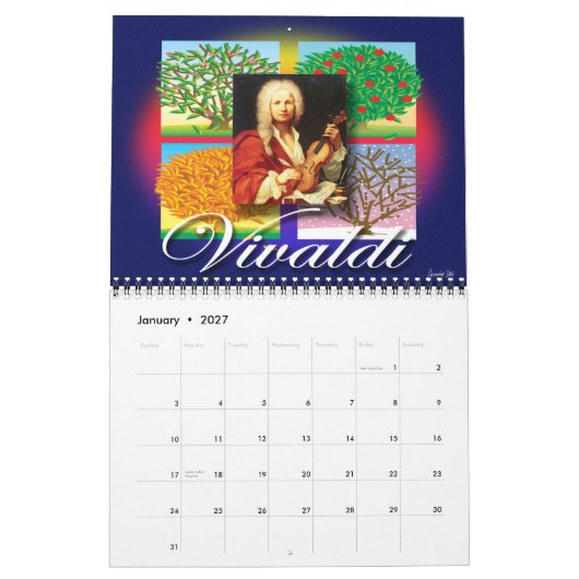 CALENDRIER DE MUSIQUE (Jan 2027)