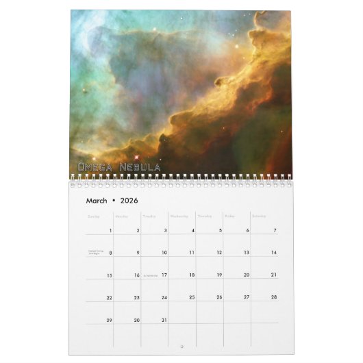 Calendrier de nébuleuses (Mar 2026)